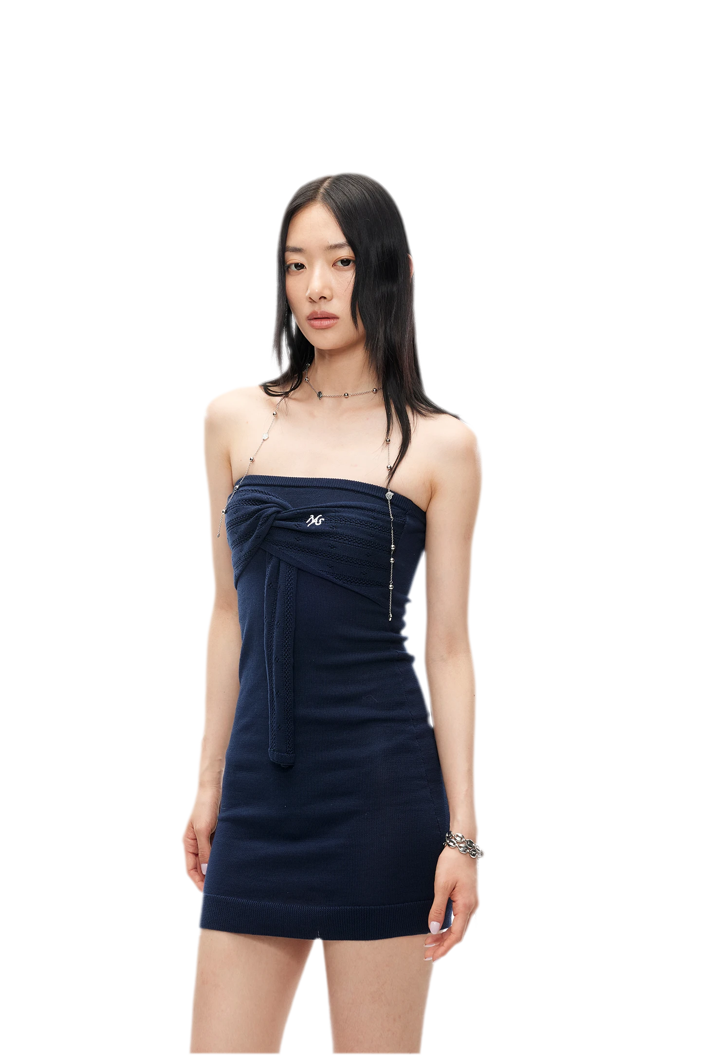 Lace-Up Tencel Dress