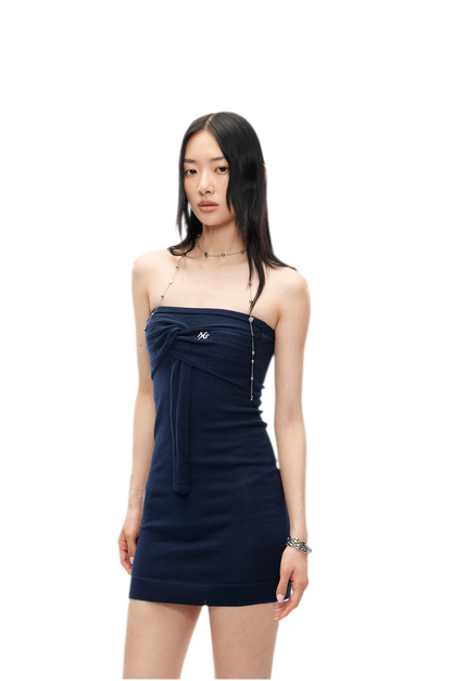 Lace-Up Tencel Dress