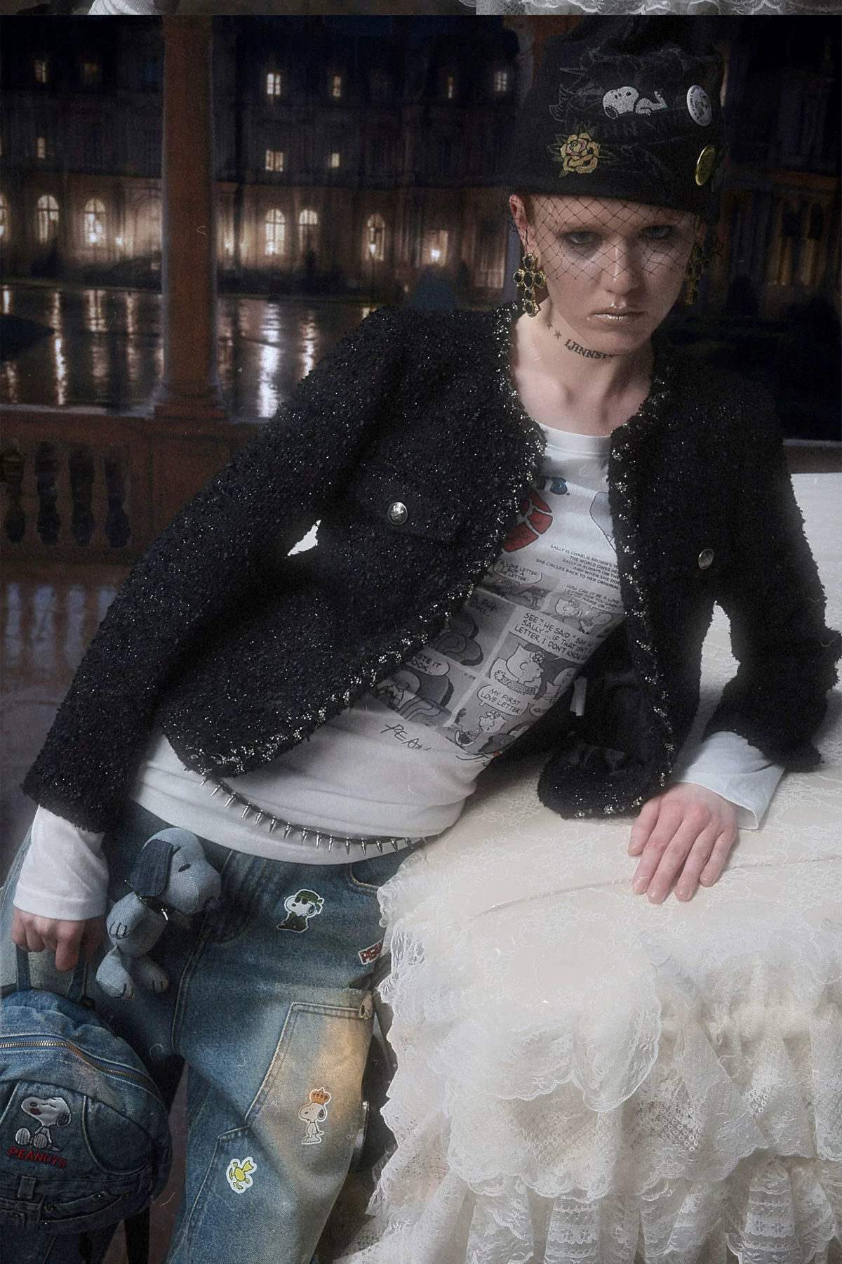 Washed Distressed Cropped Jeans