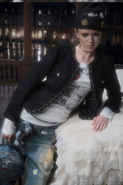 Washed Distressed Cropped Jeans