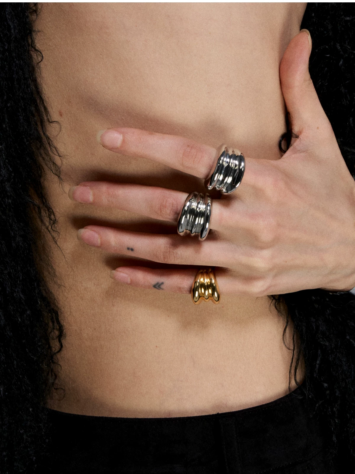 Punk Style Gold &amp; Silver Layered Ring