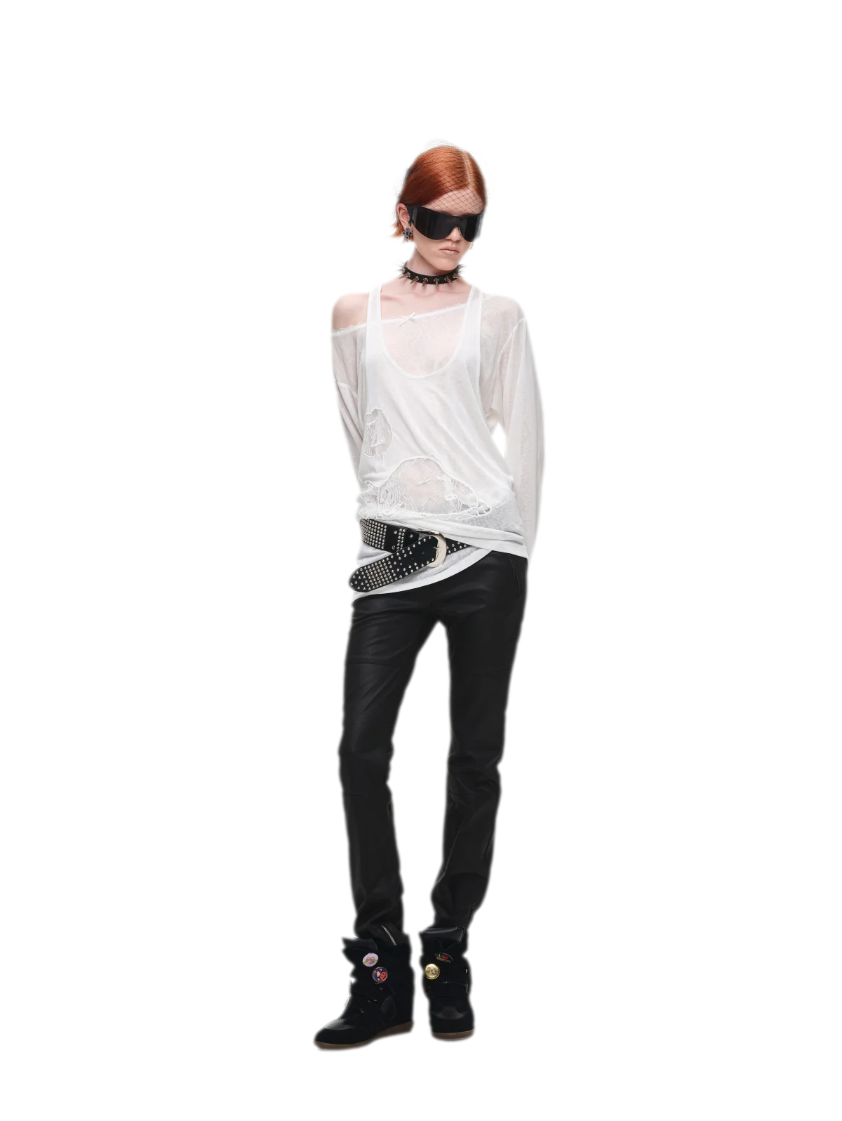 Lace Appliqué Layered Long-Sleeve T-Shirt
