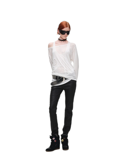Lace Appliqué Layered Long-Sleeve T-Shirt