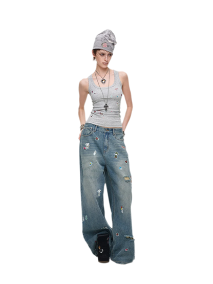 Washed Ribbed Scoop-Neck Tank