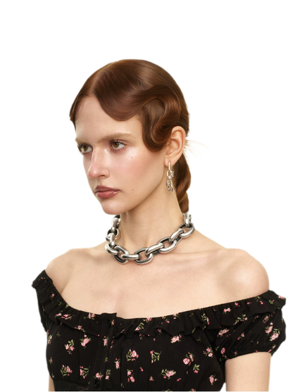 Oval Link Choker Necklace
