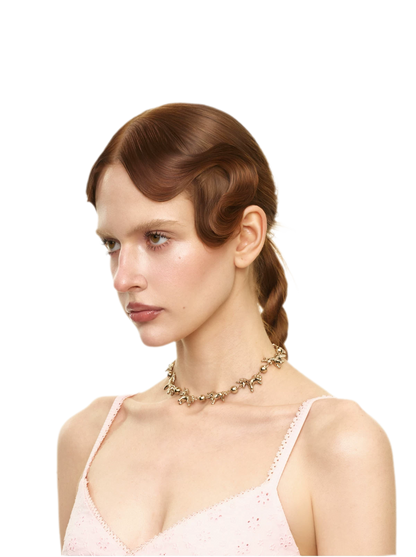 Embossed Pony Clavicle Necklace