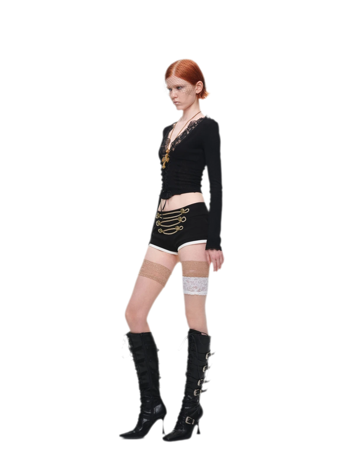 Lace Trim Knit Top