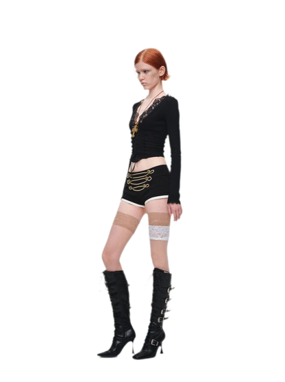 Lace Trim Knit Top