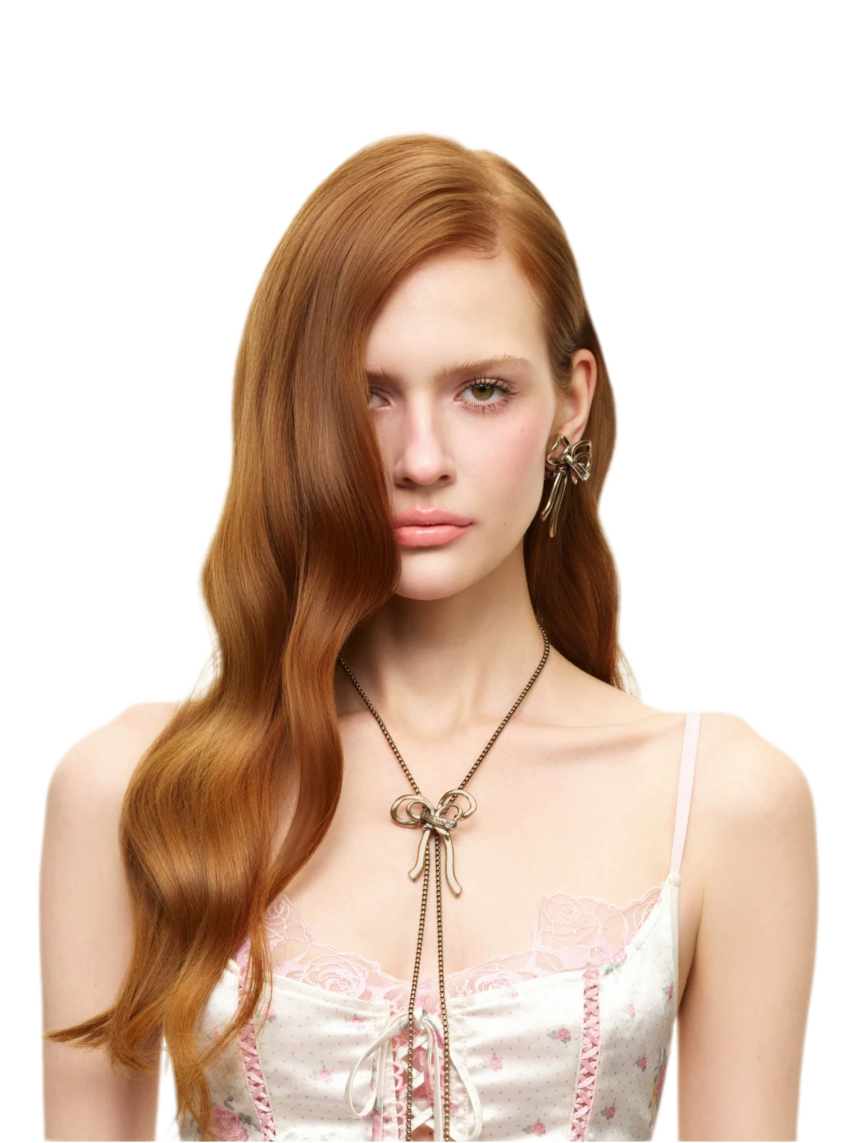 Vintage Rhinestone Bow Necklace