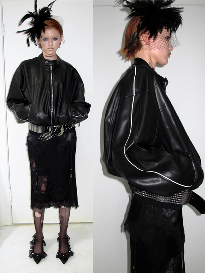 Glossy Satin Asymmetric Midi Skirt