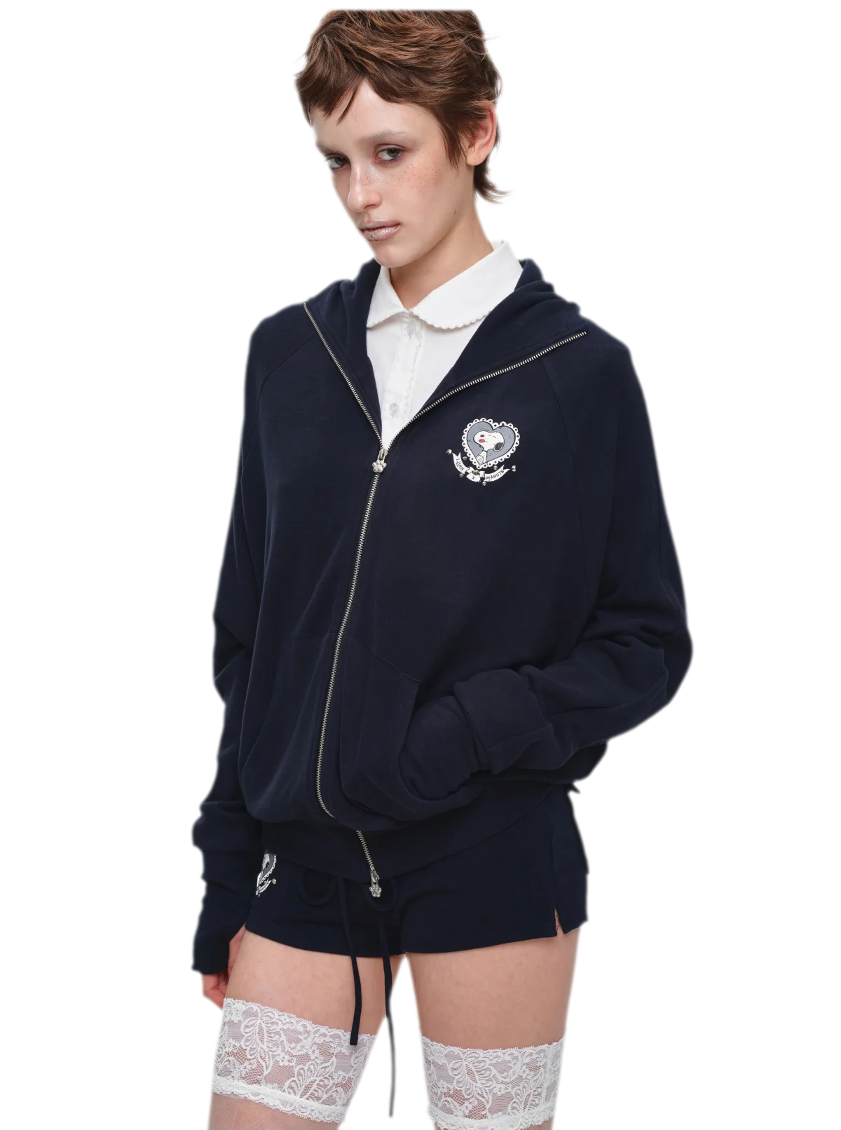 Brushed Knit Batwing Hoodie Set