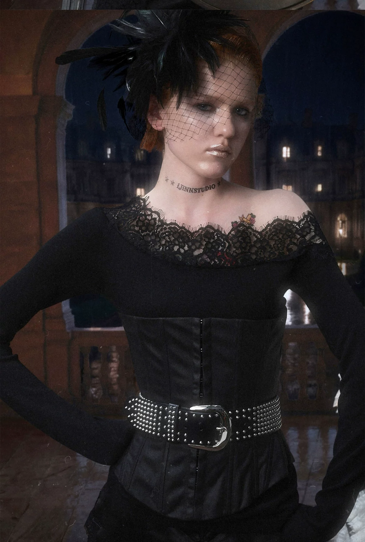 Acetate Cashmere Lace Knit Top