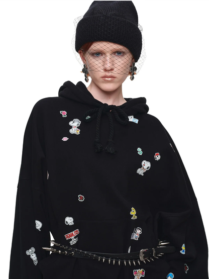Brushed Oversized Graphic Hoodie