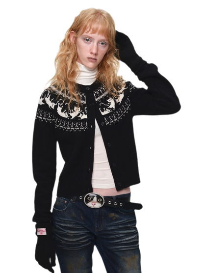Gilet à motif chat Fair Isle
