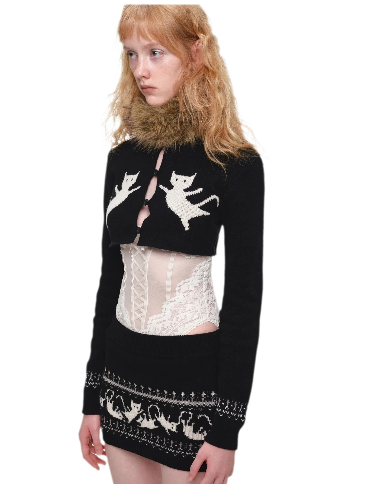 Ensemble en maille court Fair Isle