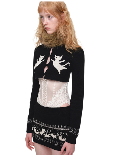 Ensemble en maille court Fair Isle