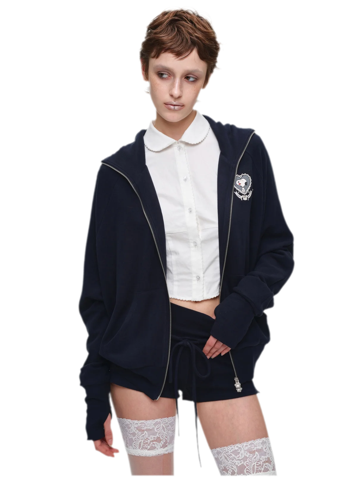 Brushed Knit Batwing Hoodie Set