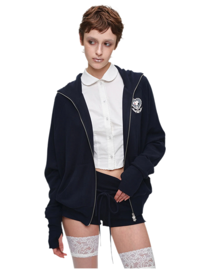 Brushed Knit Batwing Hoodie Set