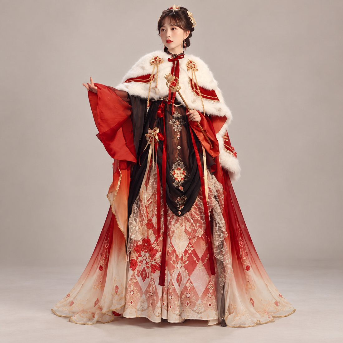 迪士尼红皇后-红桃权杖 Red Queen Scepter Embroidered Palace
