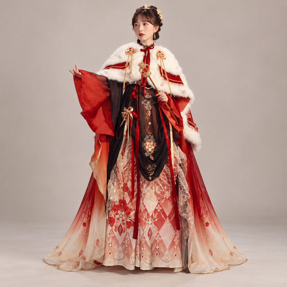 迪士尼红皇后-红桃权杖 Red Queen Scepter Embroidered Palace