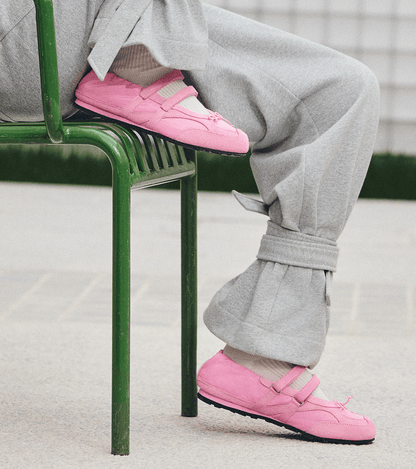 Ruched Ballet Strap Shoes