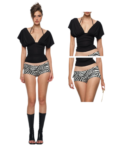 Deep V Ruched Top