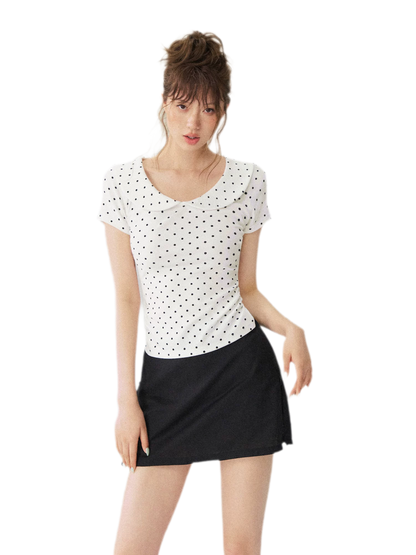 Polka Dot Tie Back T-Shirt