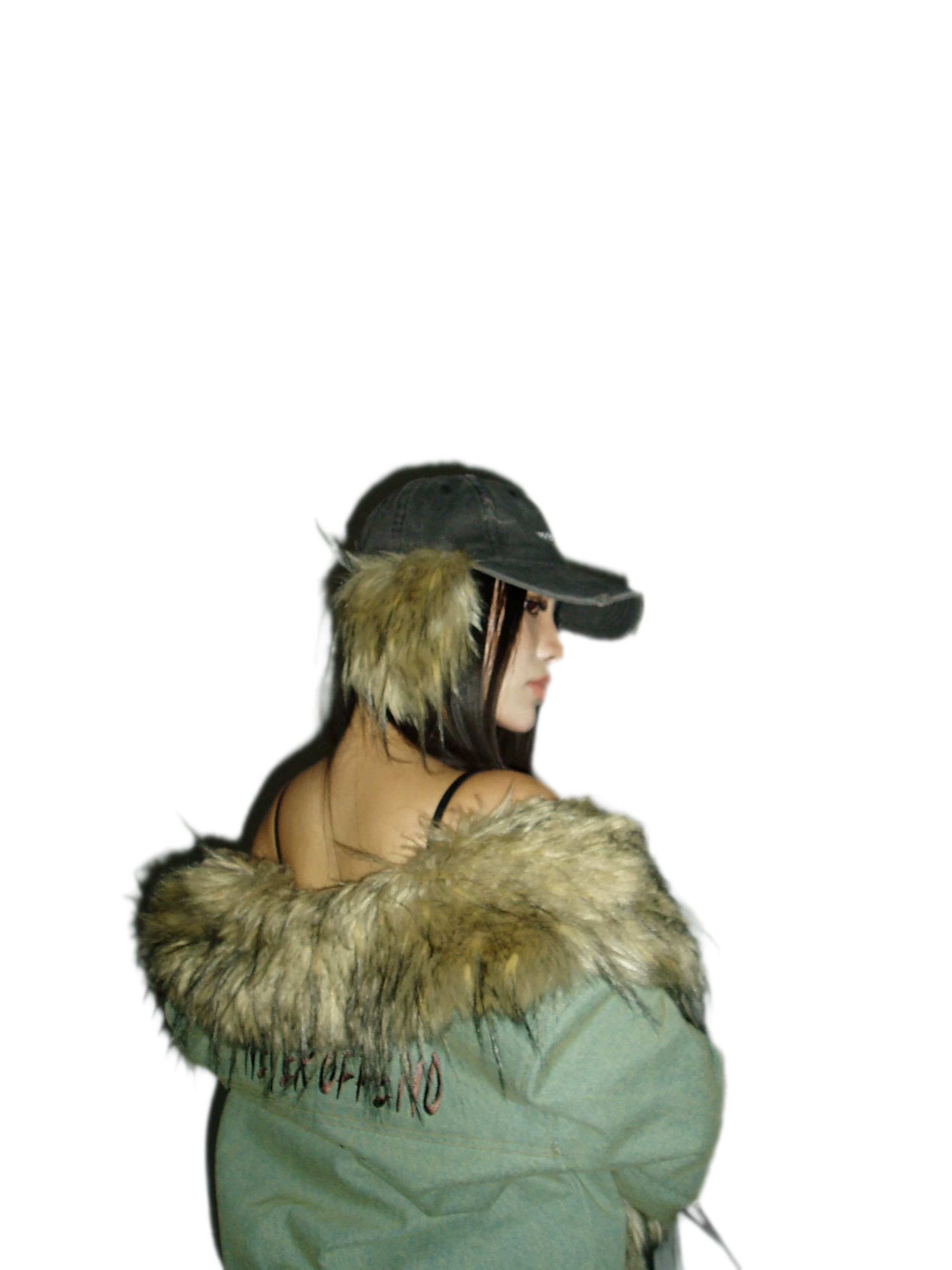 Distressed Faux Fur Cap
