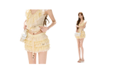 CYNR Lace Ruffle V-Neck Blouse – view 9