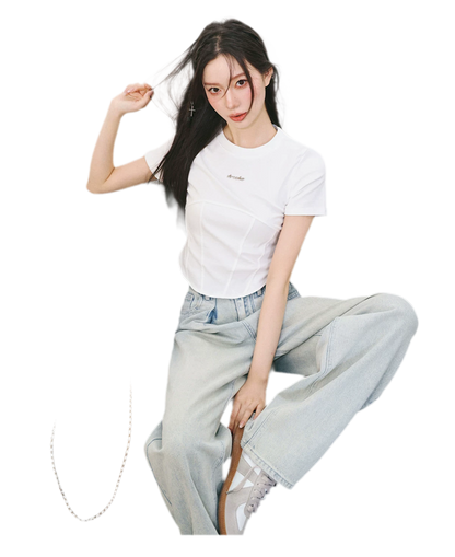 Cropped Seam T-Shirt