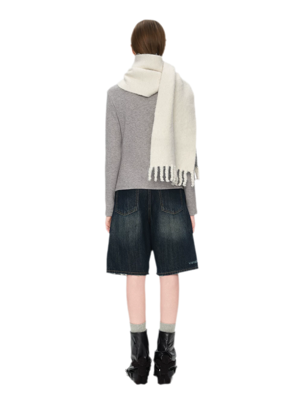 Yarn-Dyed Brushed Fringe Scarf