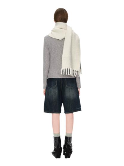 Yarn-Dyed Brushed Fringe Scarf