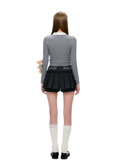 Faux Layered V-neck Sweater