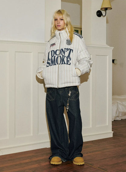 Reversible Denim Baggy Straight Pants
