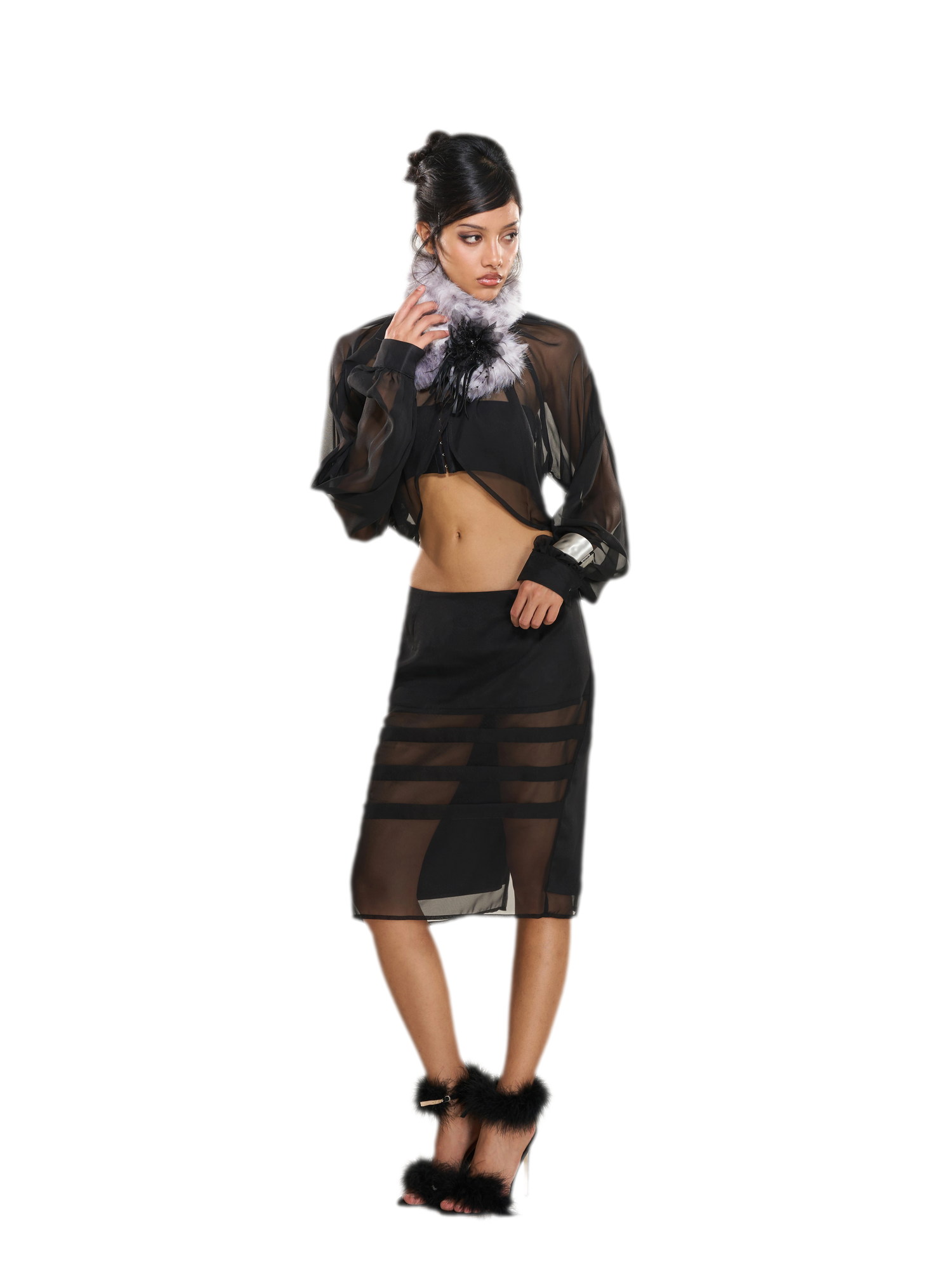 Stretch Button Bandeau Top