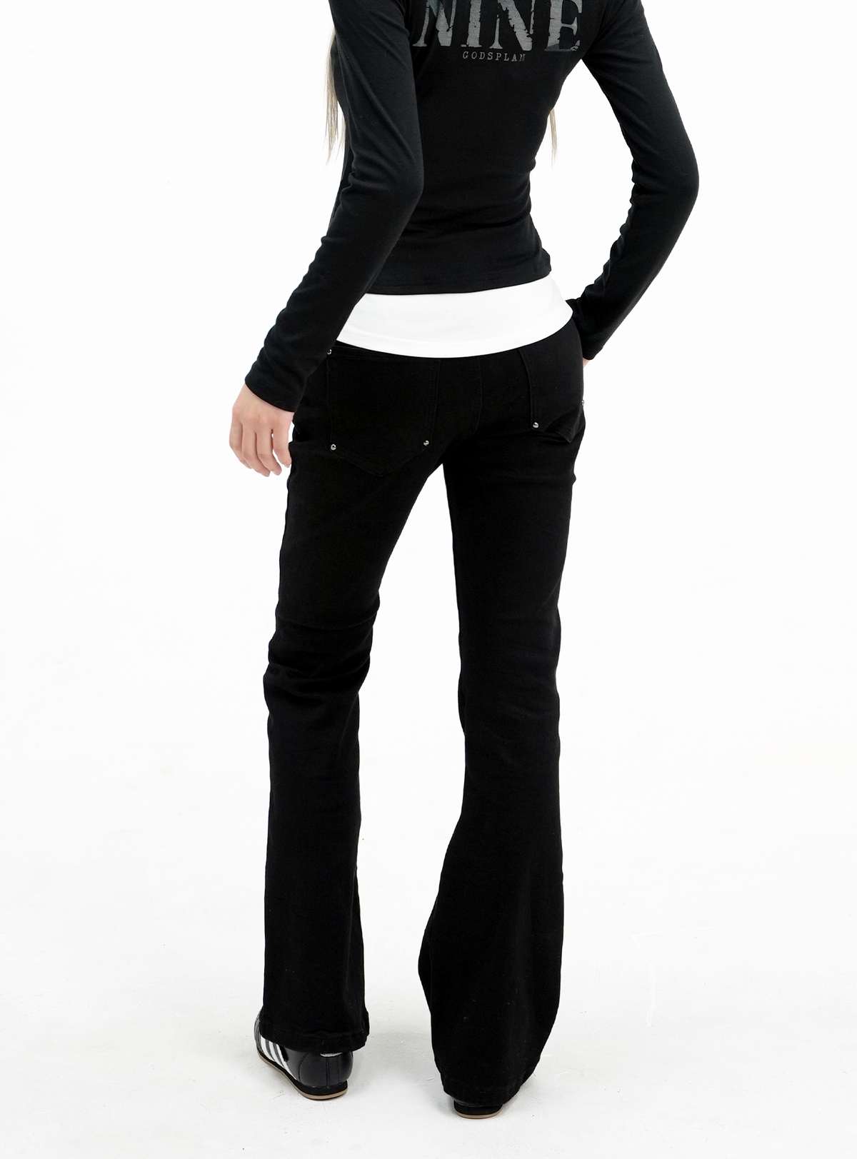 Rivet Flare Graphic Jeans