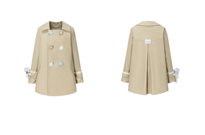 Textured Cotton Double-Breasted Trench Dress