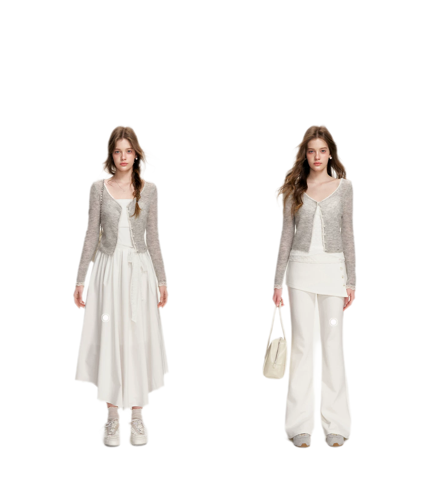 Alpaca Trim Cropped Cardigan