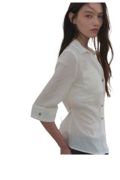 Tencel Linen Cinched Shirt