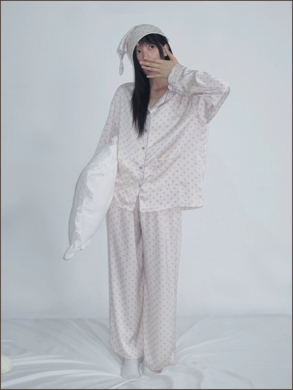 Glossy Polka Dot Pajama Set
