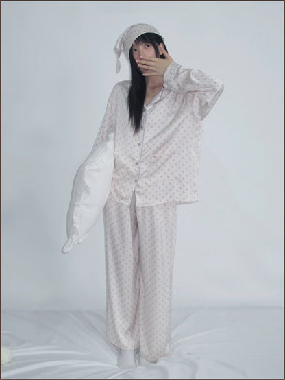 Glossy Polka Dot Pajama Set