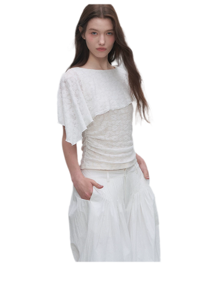 Jacquard Cape Top