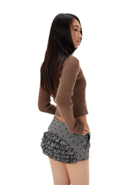 Ruffled Low-Rise Mini Skort