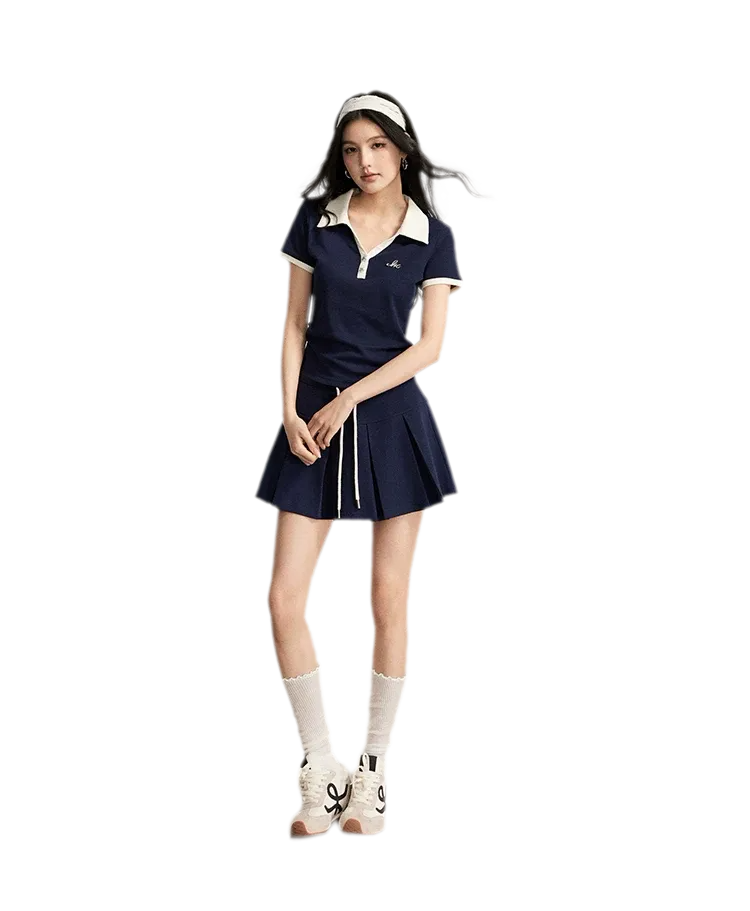 Contrast Polo Set