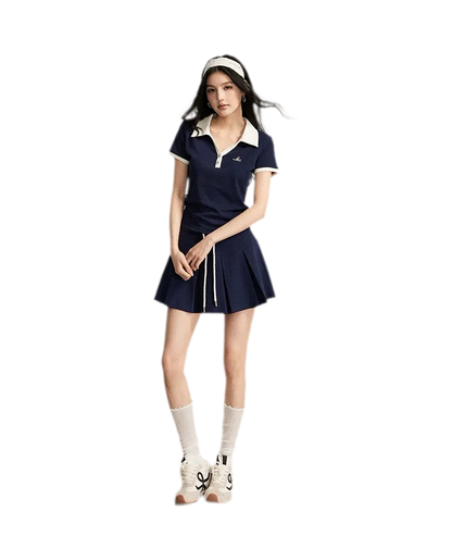 Contrast Polo Set