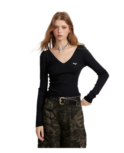 Stretch Two-Way Long-Sleeve Top