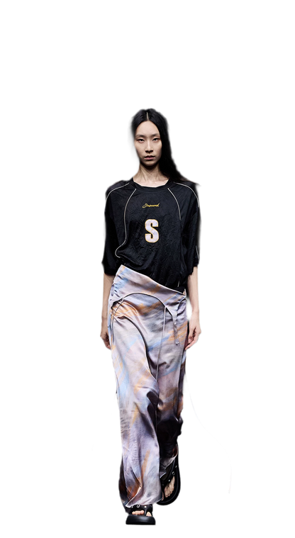 Draped A-Line Skirt