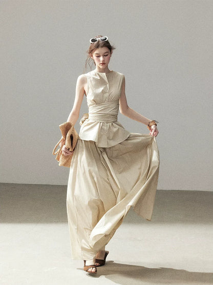 Lace Trim Skirt Set