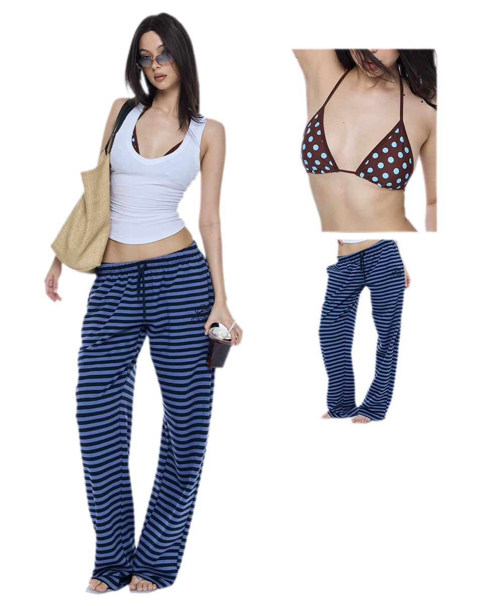 Striped Relaxed Wide-Leg Pants