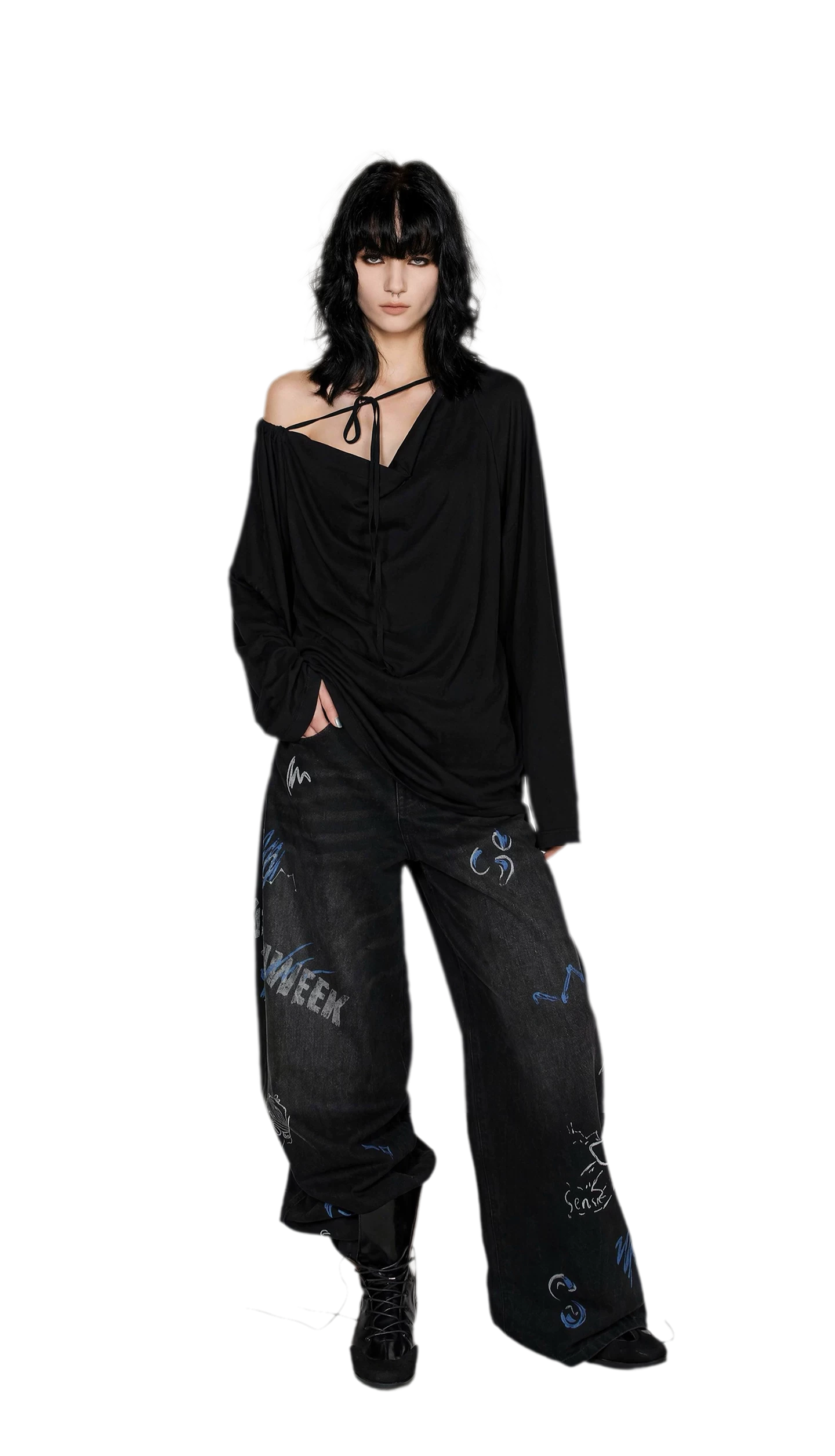 Draped Off-Shoulder Tee